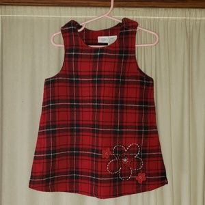 Adorable KRU NEW 24Mos Red/Black/White Plaid Dress